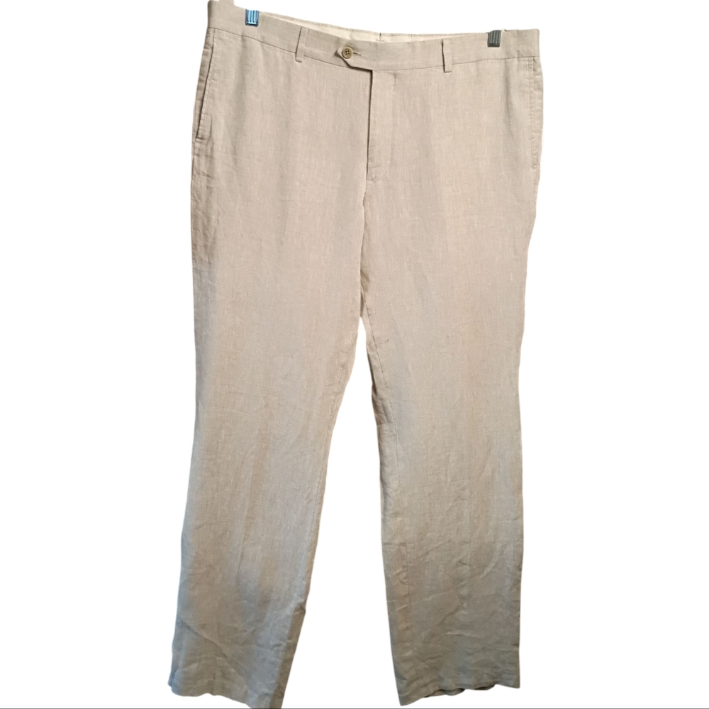 Broletto Men's 100% Linen Pants Size 38 X 32 Classic Vacation Wedding